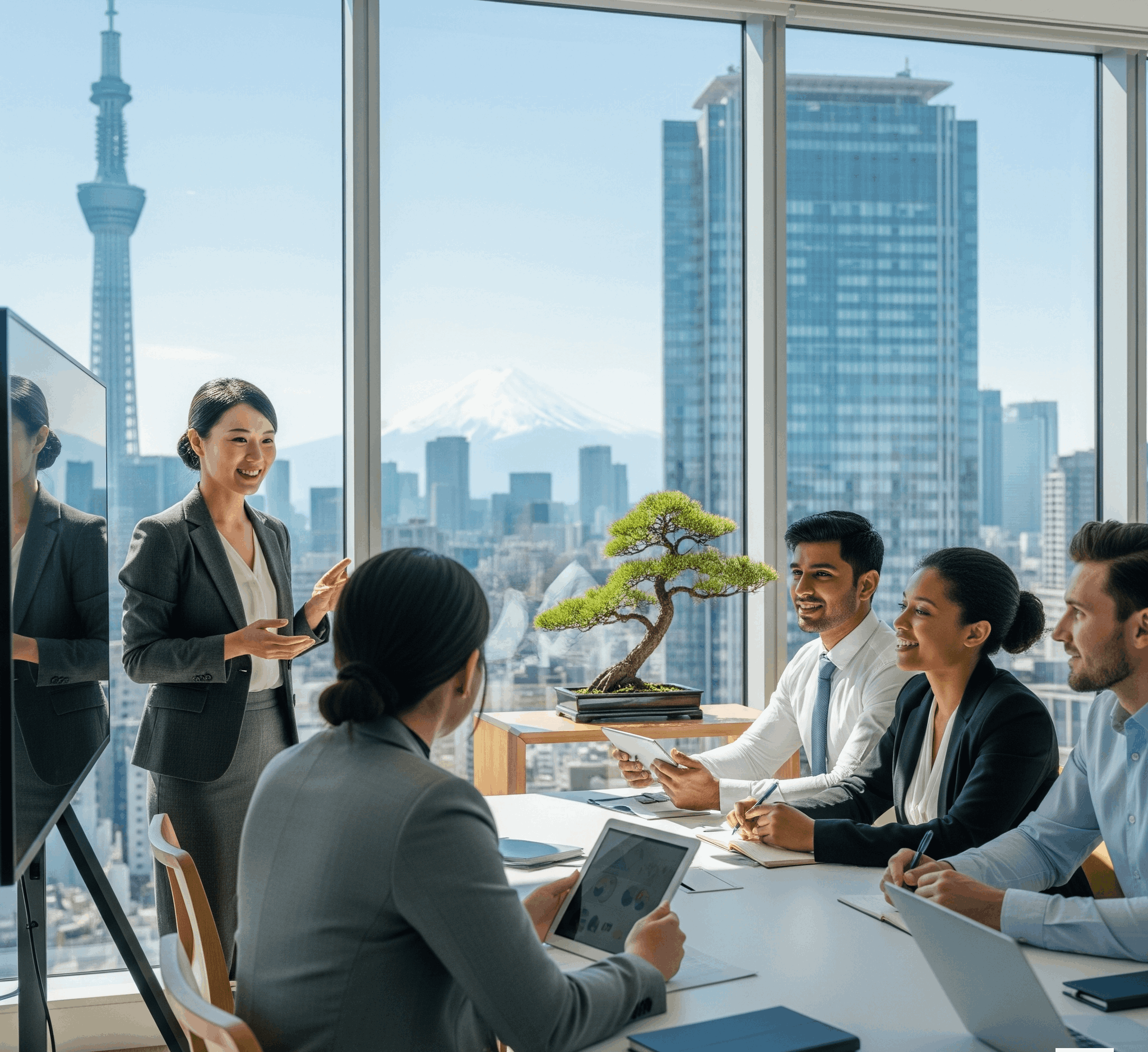 Team discussing career plans